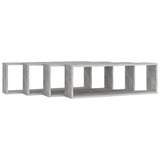 Wall Cube Shelves 4 pcs Concrete Grey 80x15x26.5 cm Engineered Wood - Top-Down View