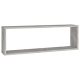 Wall Cube Shelves 4 pcs Concrete Grey 80x15x26.5 cm Engineered Wood - Rear View