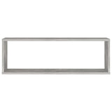 Wall Cube Shelves 4 pcs Concrete Grey 80x15x26.5 cm Engineered Wood - Close-Up Angle
