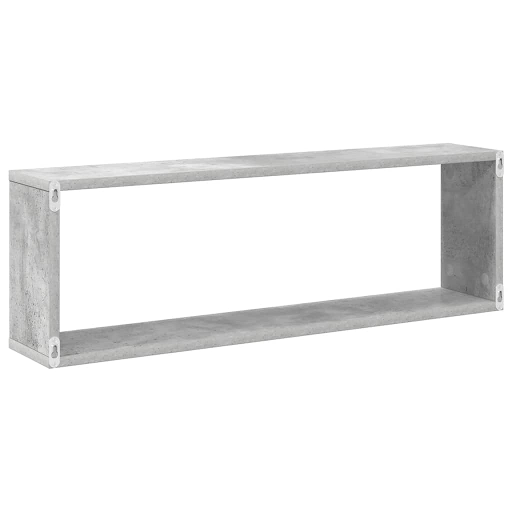 Wall Cube Shelves 4 pcs Concrete Grey 80x15x26.5 cm Engineered Wood