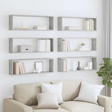 Wall Cube Shelves 6 pcs Concrete Grey 80x15x26.5 cm Engineered Wood