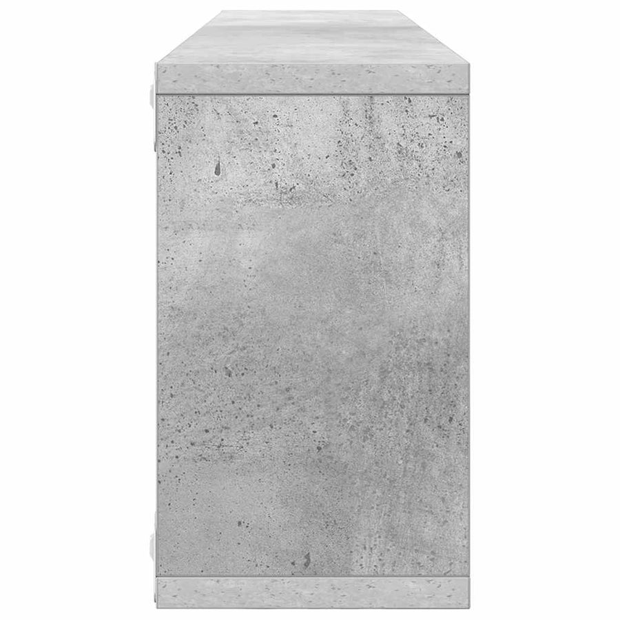 Wall Cube Shelves 6 pcs Concrete Grey 80x15x26.5 cm Engineered Wood