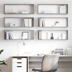 Wall Cube Shelves 6 pcs Concrete Grey 80x15x26.5 cm Engineered Wood