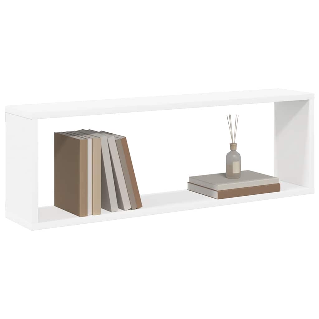 Wall Cube Shelves 2 pcs White&Sonoma Oak 80x15x26.5cm Engineered Wood
