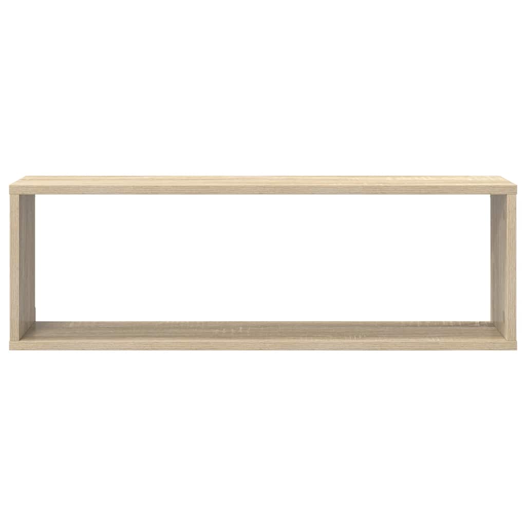 Wall Cube Shelves 2 pcs White&Sonoma Oak 80x15x26.5cm Engineered Wood