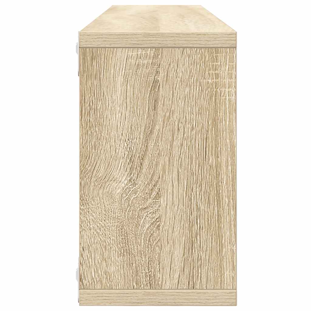 Wall Cube Shelves 2 pcs White&Sonoma Oak 80x15x26.5cm Engineered Wood