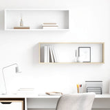 Wall Cube Shelves 2 pcs White&Sonoma Oak 80x15x26.5cm Engineered Wood