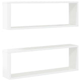 Wall Cube Shelves 2 pcs High Gloss White 80x15x26.5cm Engineered Wood