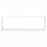 Wall Cube Shelves 2 pcs High Gloss White 80x15x26.5cm Engineered Wood - Rear View