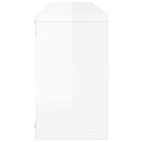 Wall Cube Shelves 2 pcs High Gloss White 80x15x26.5cm Engineered Wood