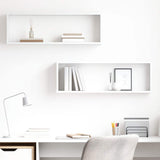 Wall Cube Shelves 2 pcs High Gloss White 80x15x26.5cm Engineered Wood