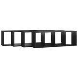 Wall Cube Shelves 4 pcs High Gloss Black 80x15x26.5cm Engineered Wood - Top-Down View