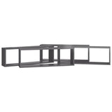 Wall Cube Shelves 4 pcs High Gloss Grey 80x15x26.5 cm Engineered Wood - 45-Degree Angle