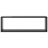 Wall Cube Shelves 6 pcs High Gloss Grey 80x15x26.5 cm Engineered Wood