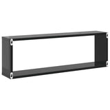 Wall Cube Shelves 6 pcs High Gloss Grey 80x15x26.5 cm Engineered Wood