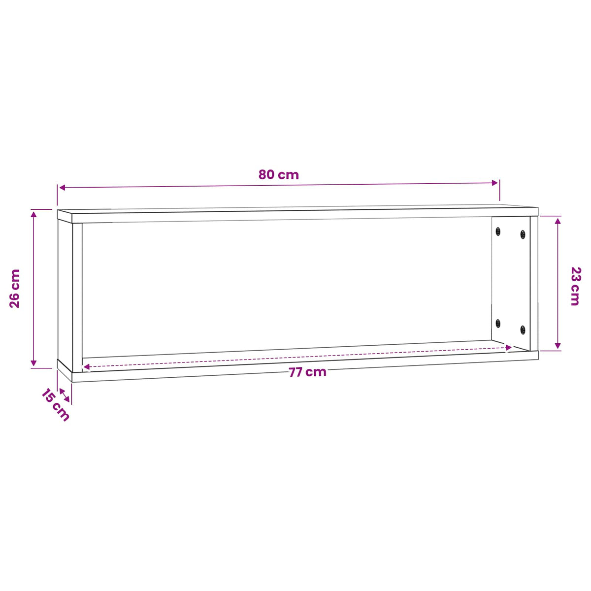 Wall Cube Shelves 6 pcs High Gloss Grey 80x15x26.5 cm Engineered Wood