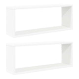 Wall Cube Shelves 2 pcs White 60x15x23 cm Engineered Wood