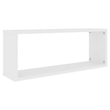 Wall Cube Shelves 2 pcs White 60x15x23 cm Engineered Wood - Top-Down View