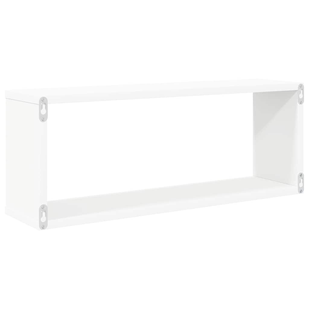 Wall Cube Shelves 2 pcs White 60x15x23 cm Engineered Wood