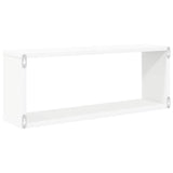 Wall Cube Shelves 2 pcs White 60x15x23 cm Engineered Wood