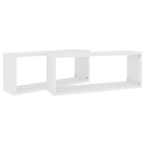 Wall Cube Shelves 2 pcs White 60x15x23 cm Engineered Wood - Low Angle
