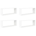 Wall Cube Shelves 4 pcs White 60x15x23 cm Engineered Wood