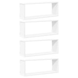 Wall Cube Shelves 4 pcs White 60x15x23 cm Engineered Wood - Front View