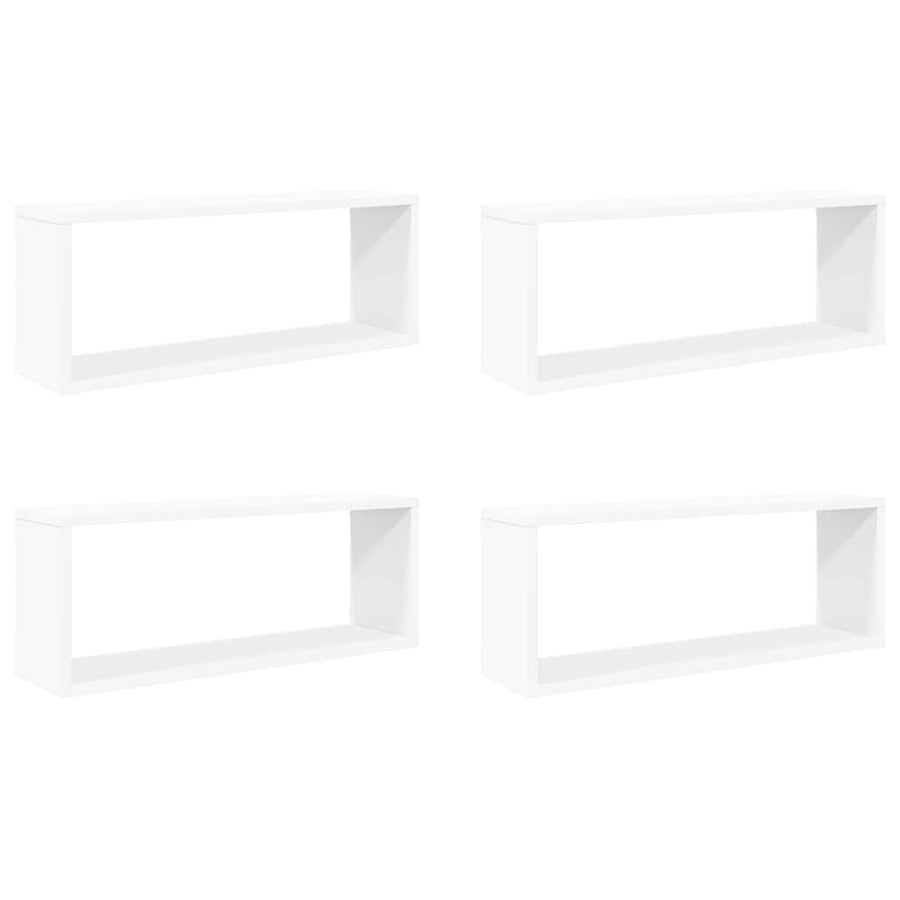 Wall Cube Shelves 4 pcs White 60x15x23 cm Engineered Wood