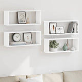 Wall Cube Shelves 4 pcs White 60x15x23 cm Engineered Wood