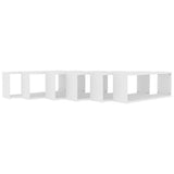 Wall Cube Shelves 6 pcs White 60x15x23 cm Engineered Wood - Close-Up Angle