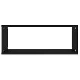 Wall Cube Shelves 2 pcs Black 60x15x23 cm Engineered Wood