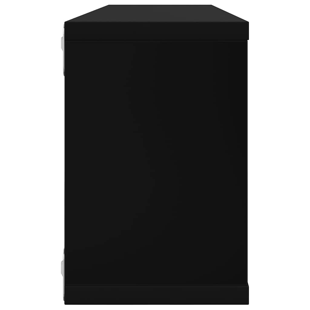 Wall Cube Shelves 2 pcs Black 60x15x23 cm Engineered Wood