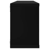 Wall Cube Shelves 2 pcs Black 60x15x23 cm Engineered Wood
