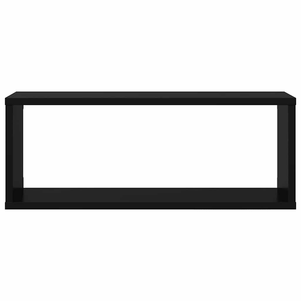 Wall Cube Shelves 4 pcs Black 60x15x23 cm Engineered Wood