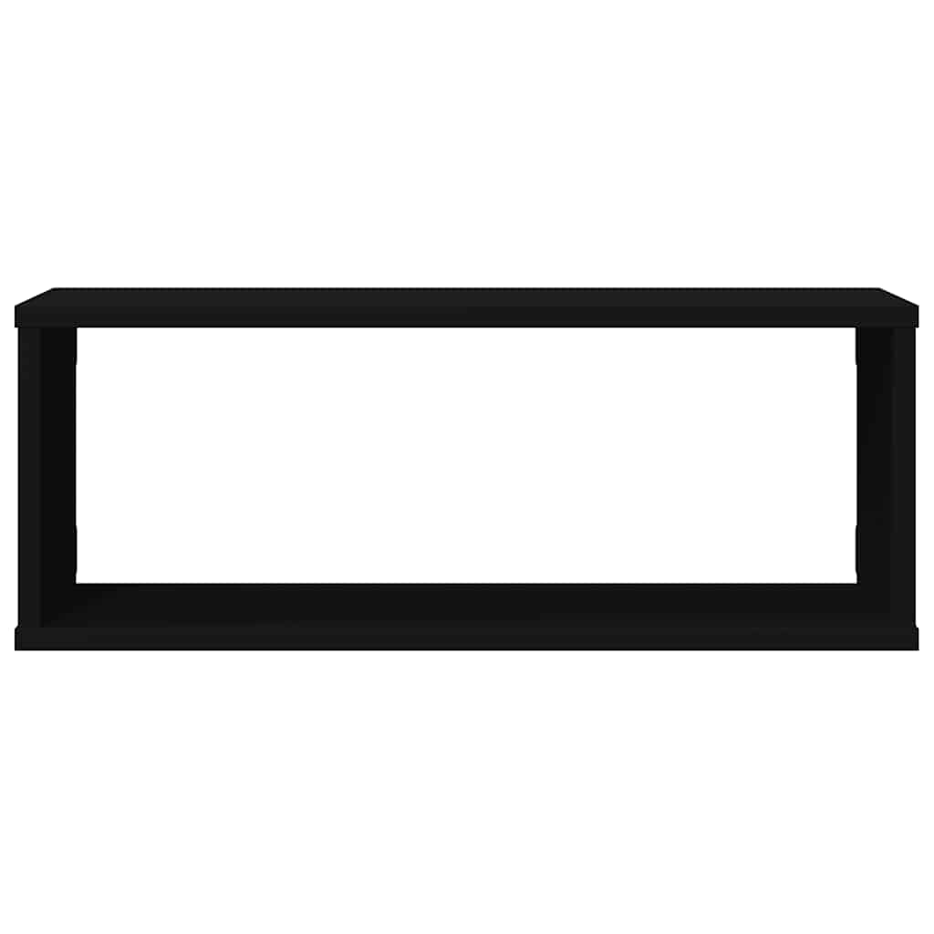 Wall Cube Shelves 4 pcs Black 60x15x23 cm Engineered Wood