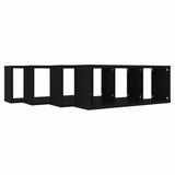 Wall Cube Shelves 4 pcs Black 60x15x23 cm Engineered Wood - Close-Up Angle