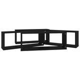 Wall Cube Shelves 4 pcs Black 60x15x23 cm Engineered Wood - Low Angle