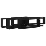 Wall Cube Shelves 6 pcs Black 60x15x23 cm Engineered Wood - Low Angle