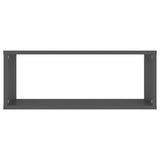 Wall Cube Shelves 2 pcs Grey 60x15x23 cm Engineered Wood - 45-Degree Angle