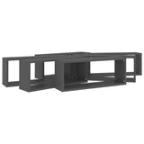 Wall Cube Shelves 6 pcs Grey 60x15x23 cm Engineered Wood - Low Angle