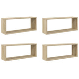 Wall Cube Shelves 4 pcs Sonoma Oak 60x15x23 cm Engineered Wood