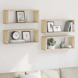 Wall Cube Shelves 4 pcs Sonoma Oak 60x15x23 cm Engineered Wood