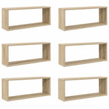 Wall Cube Shelves 6 pcs Sonoma Oak 60x15x23 cm Engineered Wood