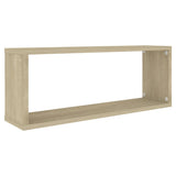 Wall Cube Shelves 6 pcs Sonoma Oak 60x15x23 cm Engineered Wood - Top-Down View