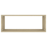 Wall Cube Shelves 6 pcs Sonoma Oak 60x15x23 cm Engineered Wood - 45-Degree Angle