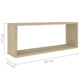 Wall Cube Shelves 6 pcs Sonoma Oak 60x15x23 cm Engineered Wood - Extra Image