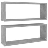 Wall Cube Shelves 2 pcs Concrete Grey 60x15x23 cm Engineered Wood