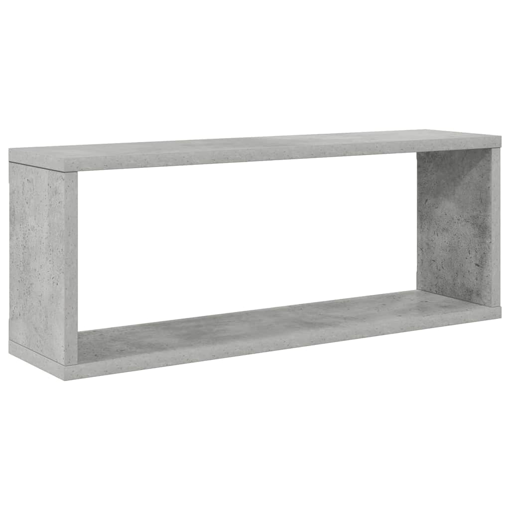 Wall Cube Shelves 2 pcs Concrete Grey 60x15x23 cm Engineered Wood