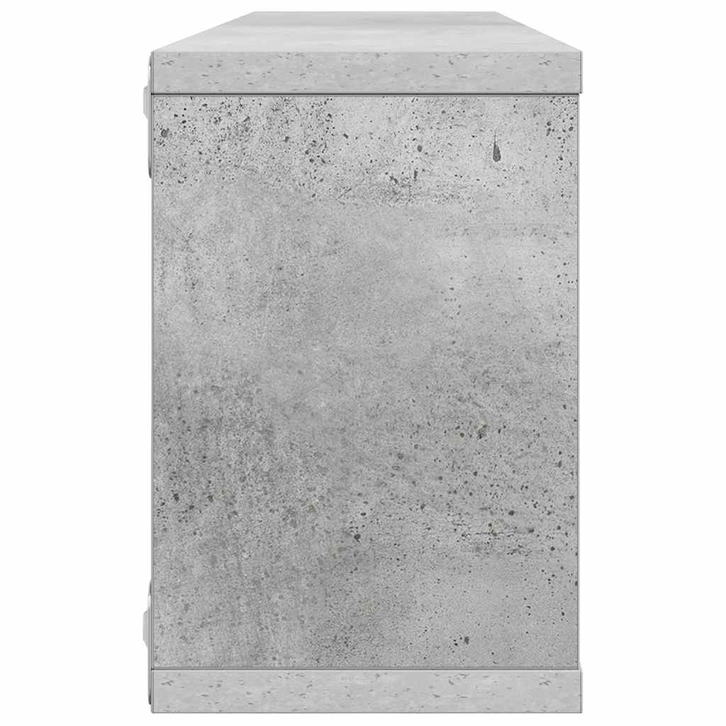 Wall Cube Shelves 2 pcs Concrete Grey 60x15x23 cm Engineered Wood