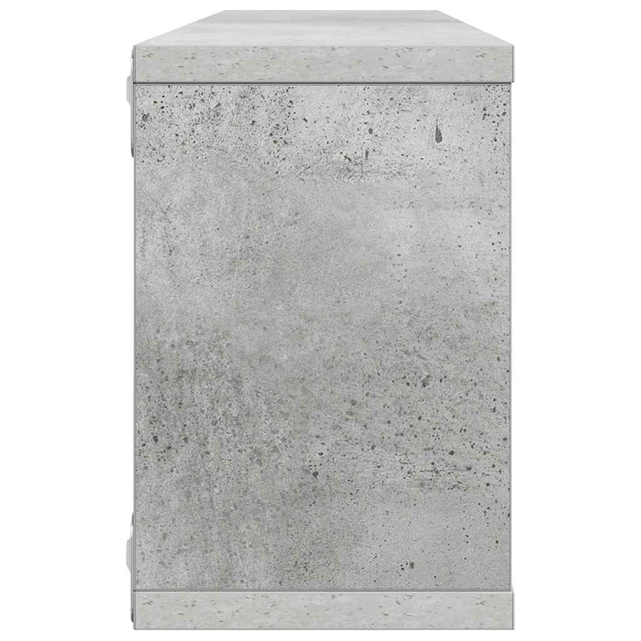 Wall Cube Shelves 2 pcs Concrete Grey 60x15x23 cm Engineered Wood